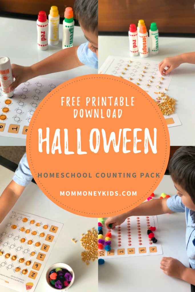 free halloween homeschool counting pack printable