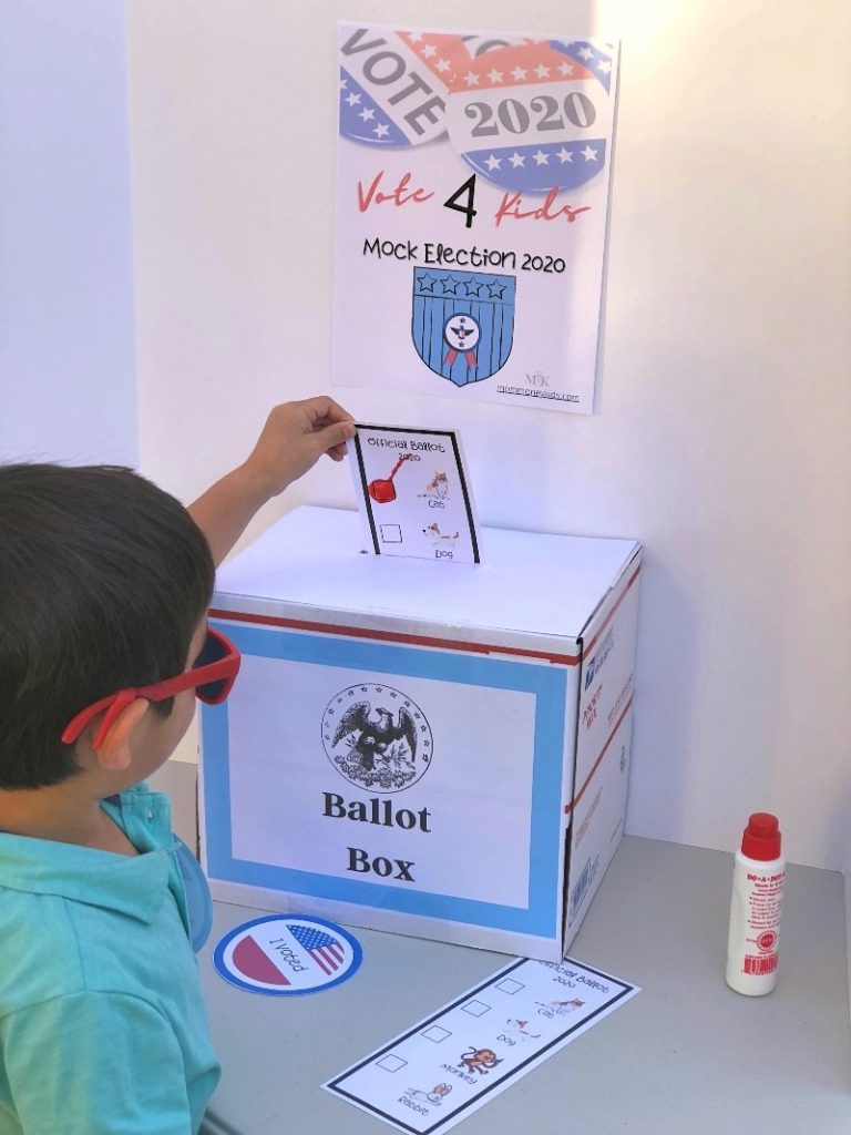 casting ballot vote 4 kids mock election 2020