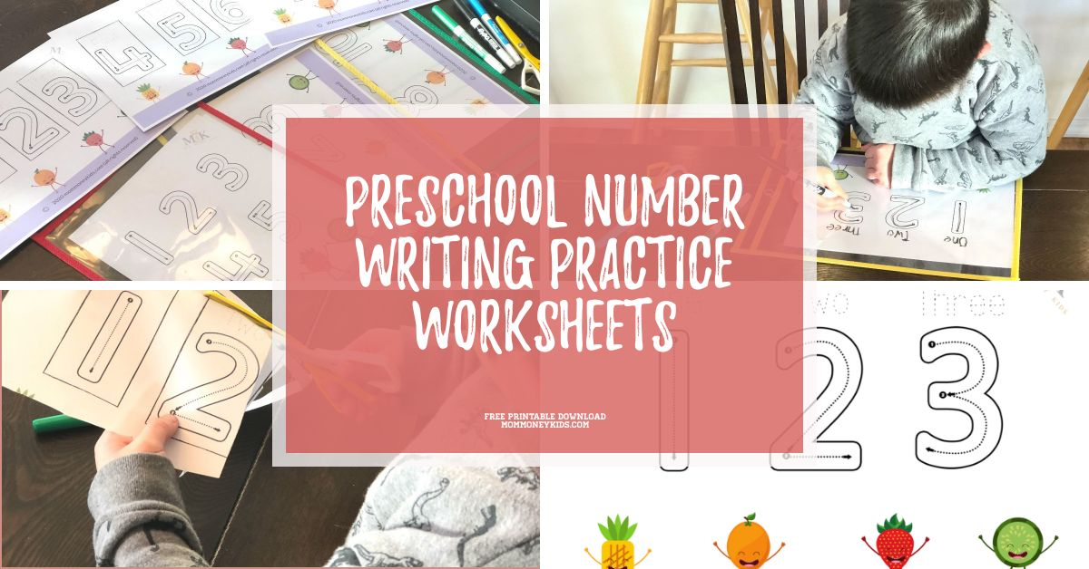 free preschool number writing practice worksheets