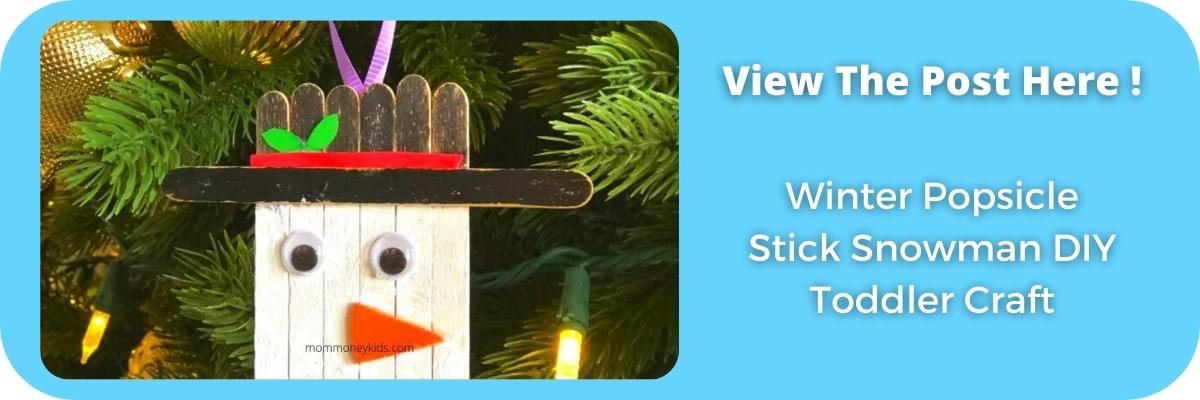 Winter Popsicle Stick Snowman DIY Toddler Craft