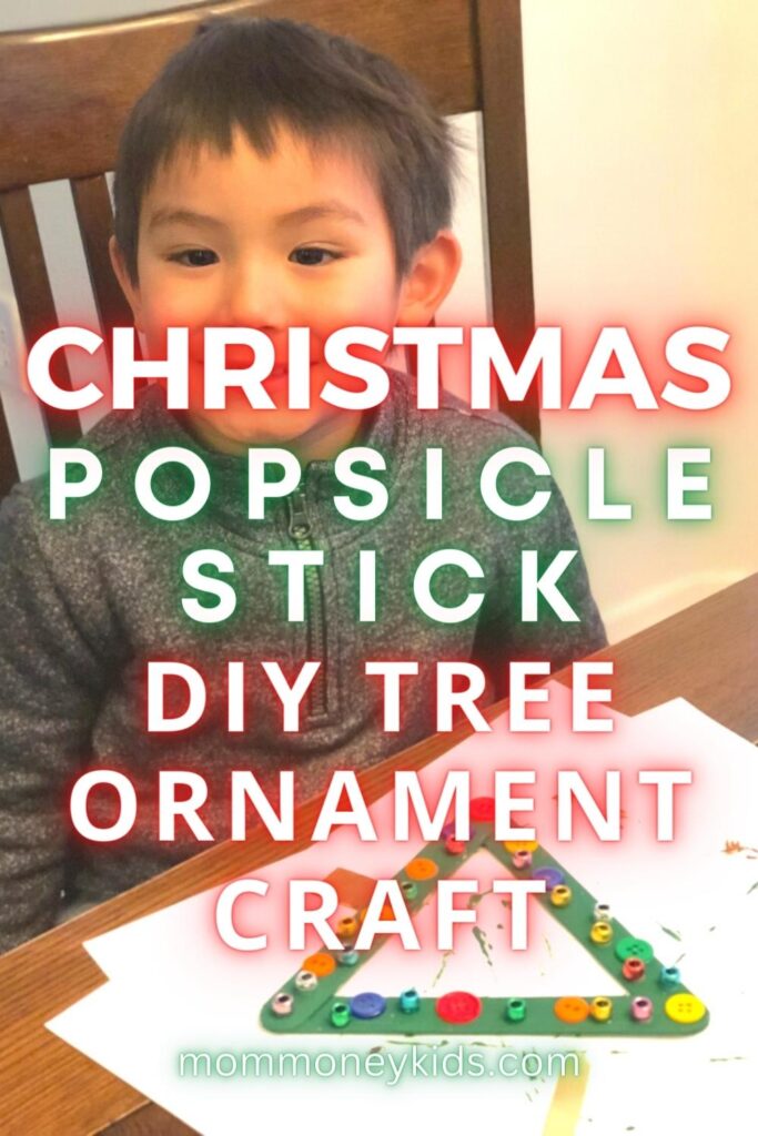 christmas popsicle stick tree ornament diy craft for kids