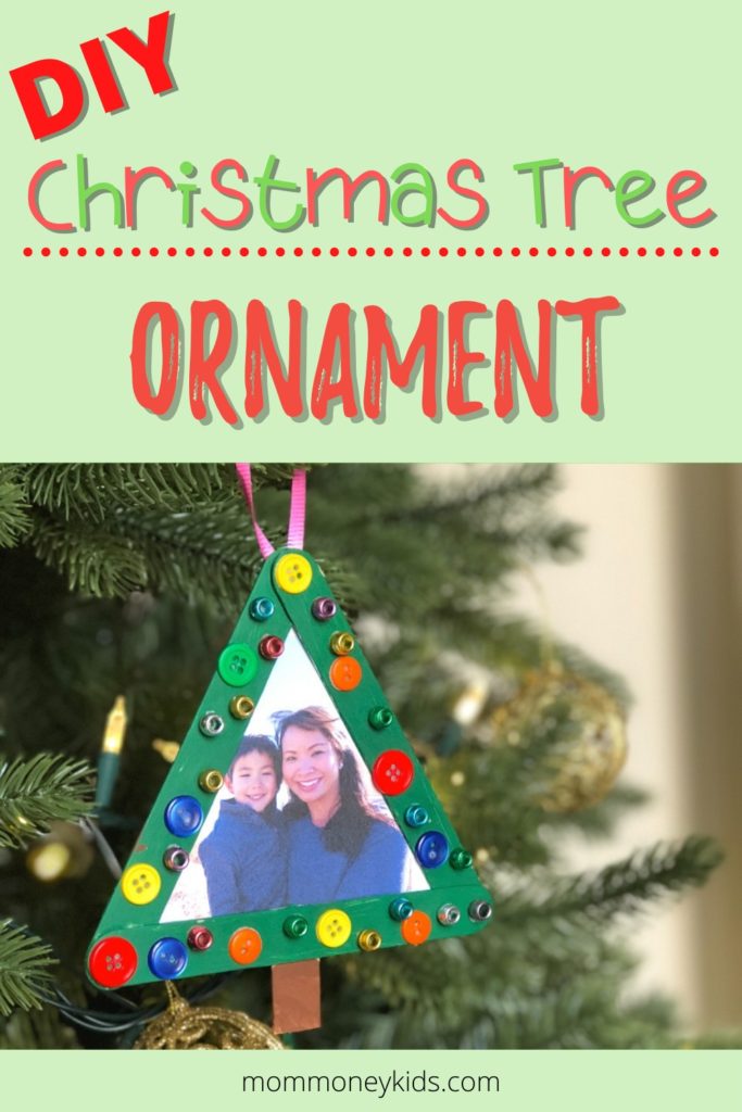 diy christmas tree ornament popsicle stick picture frame toddler activity
