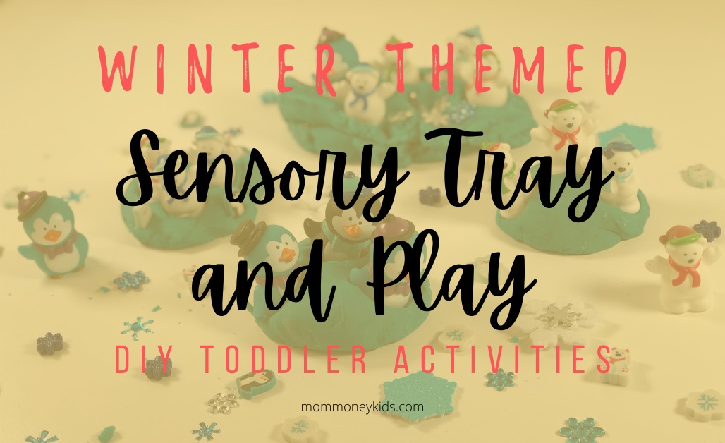 winter themed toddler activity sensory tray and play featured