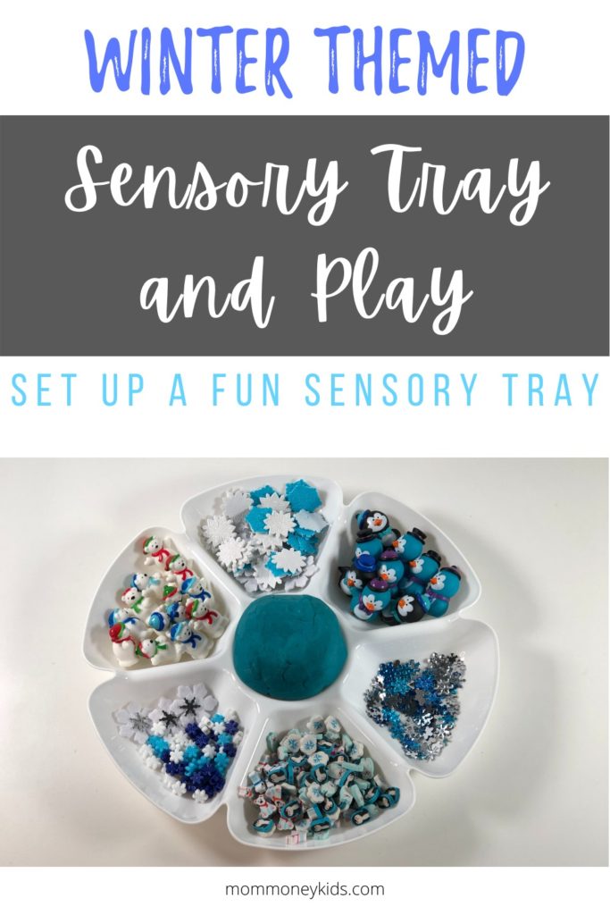 winter themed sensory tray and play toddler activity