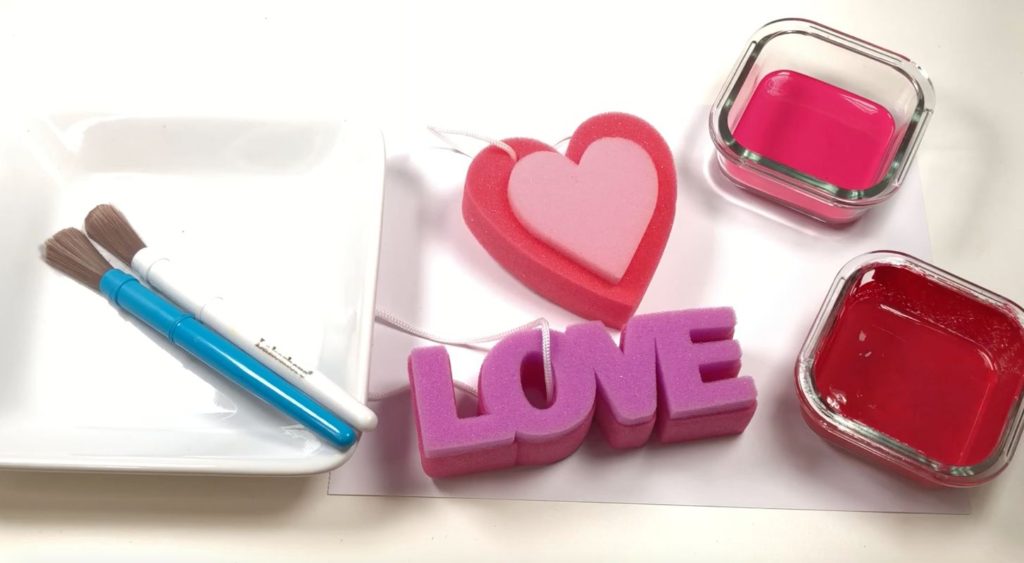 love and heart sponge stamps