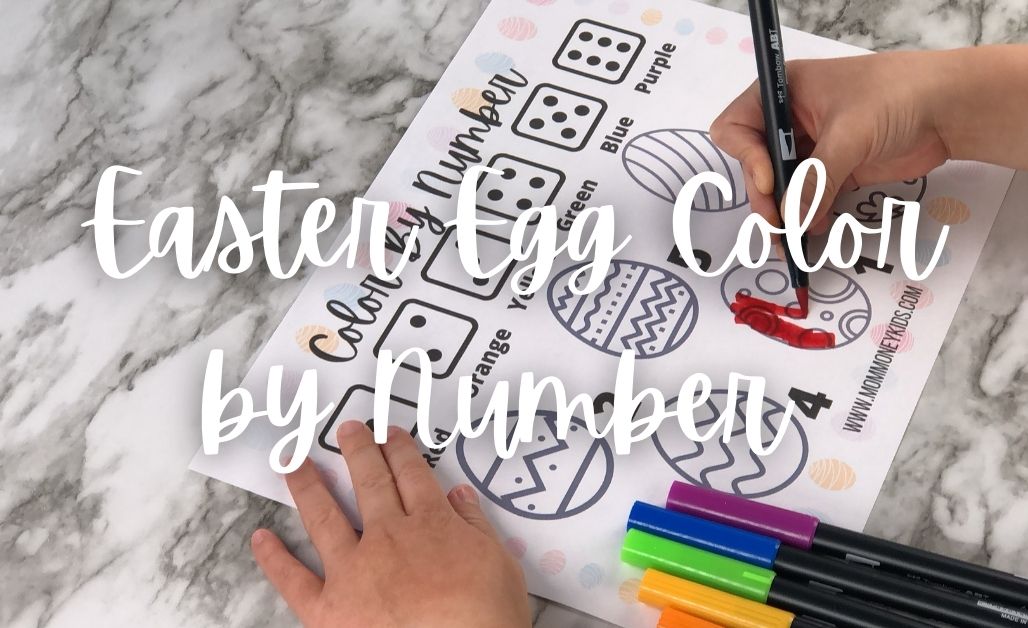 easter egg color by number free printable featured