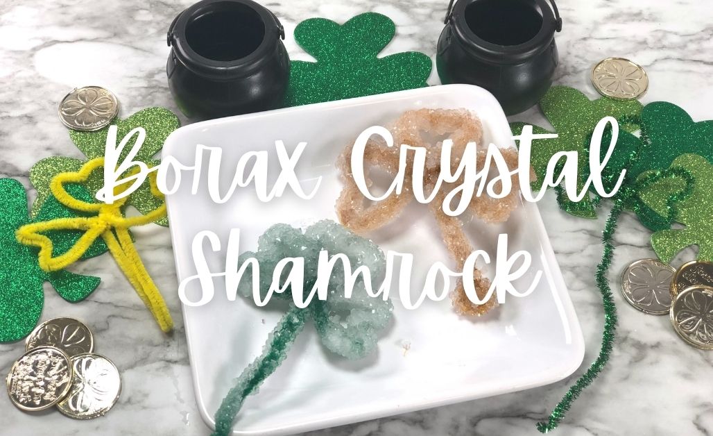 st. patrick's day borax crystal shamrock craft featured