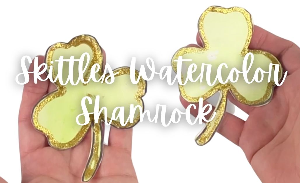 skittles watercolor shamrock sensory activity clover featured