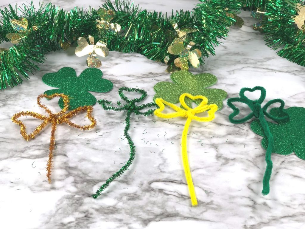 st patrick's day shamrock pipe cleaner clovers