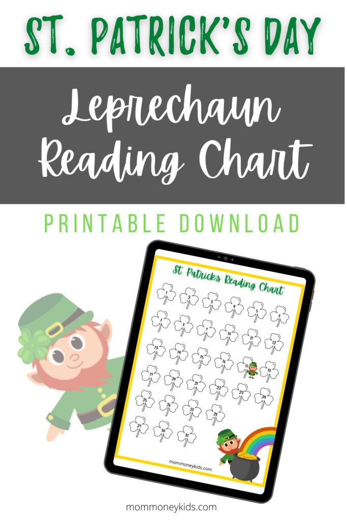 leprechaun march reading log st. patrick's day free printable