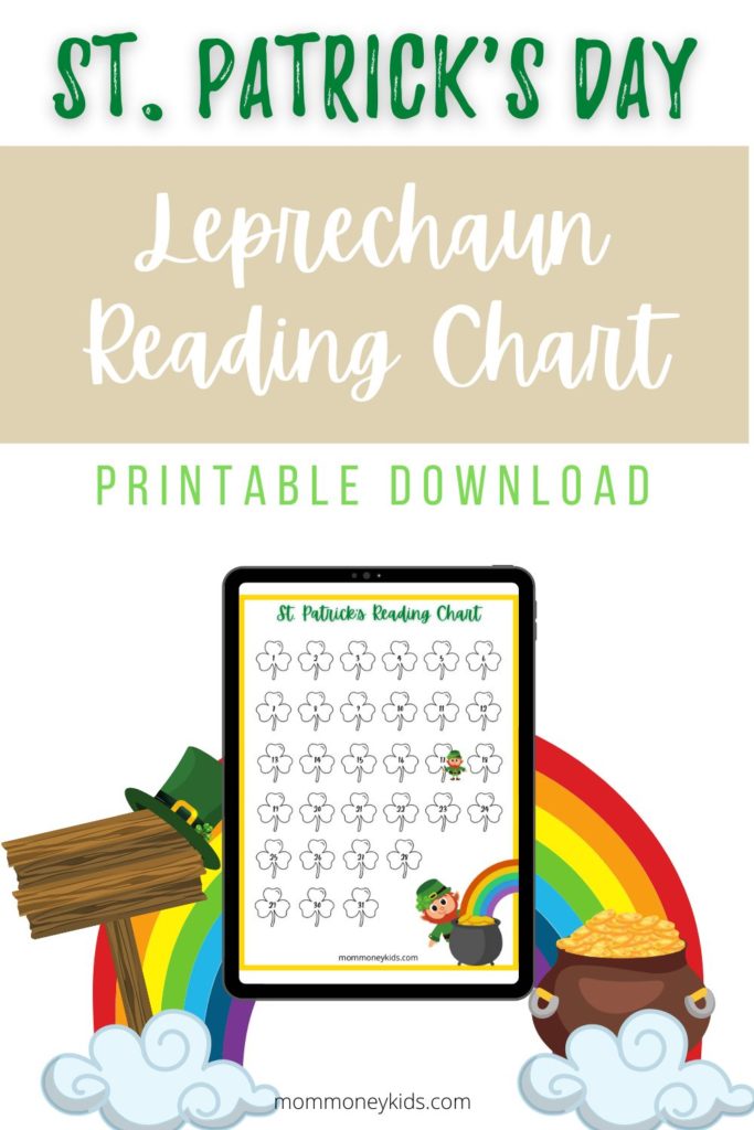 st patricks day march reading chart leprechaun printable
