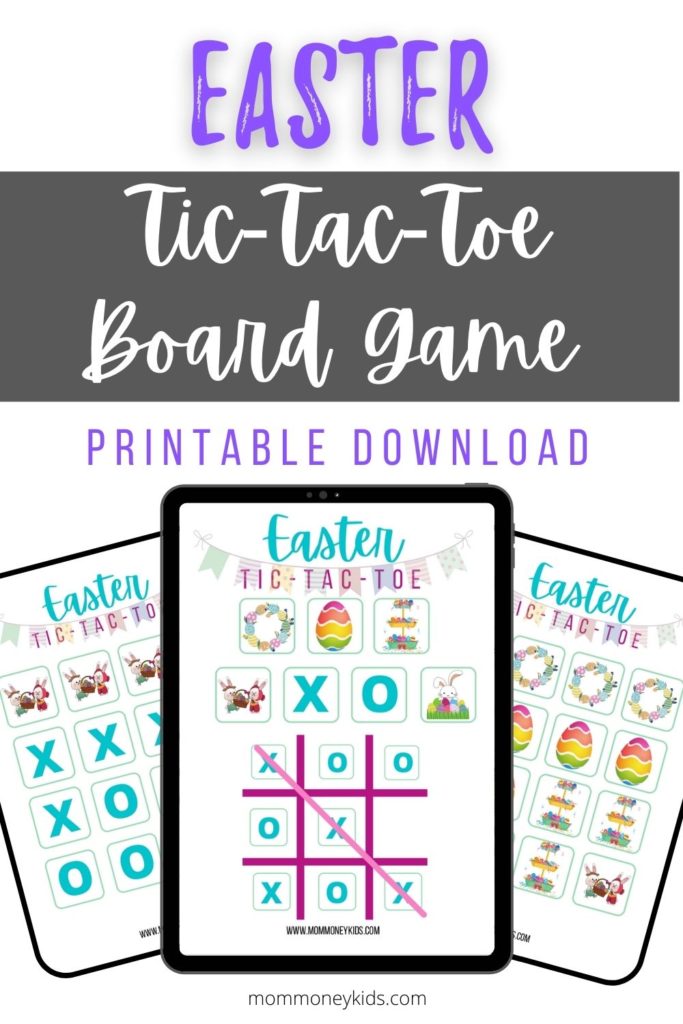 easter tic tac toe free printable game