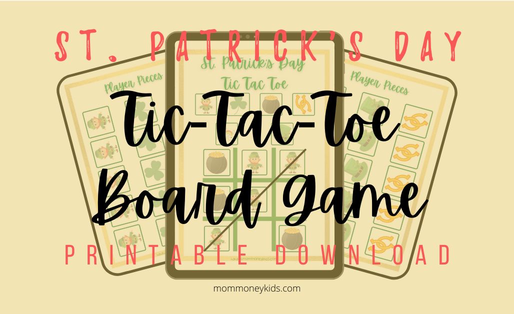 st patrick's day tic tac toe board game free printable