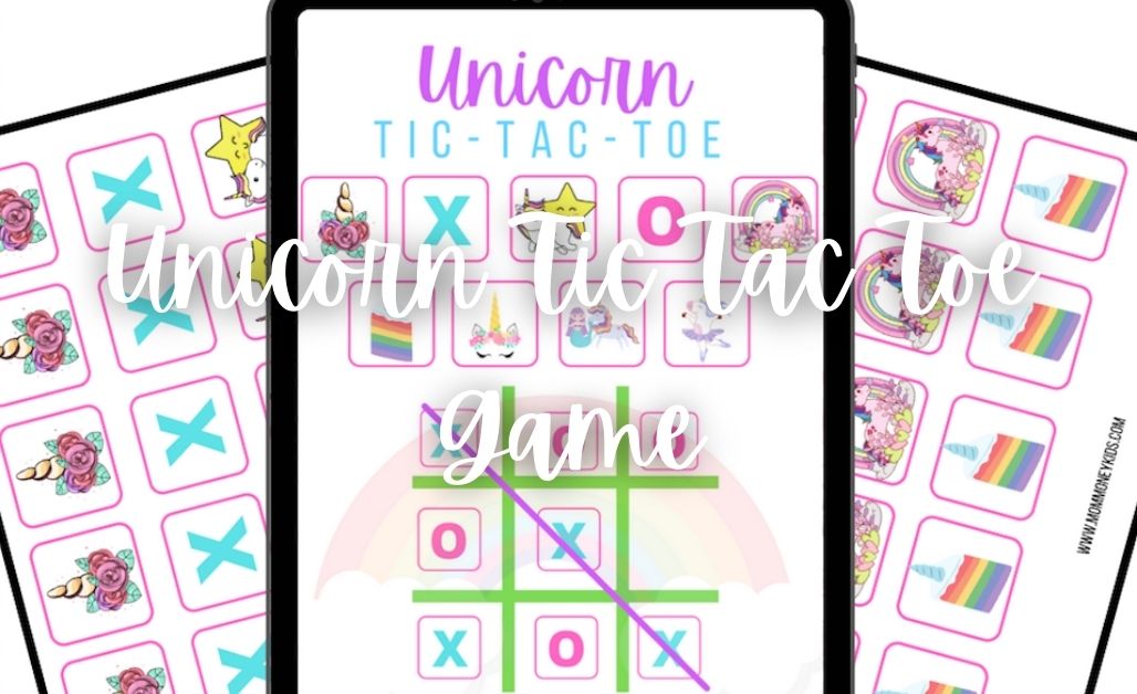 national unicorn day tic tac toe free printable game