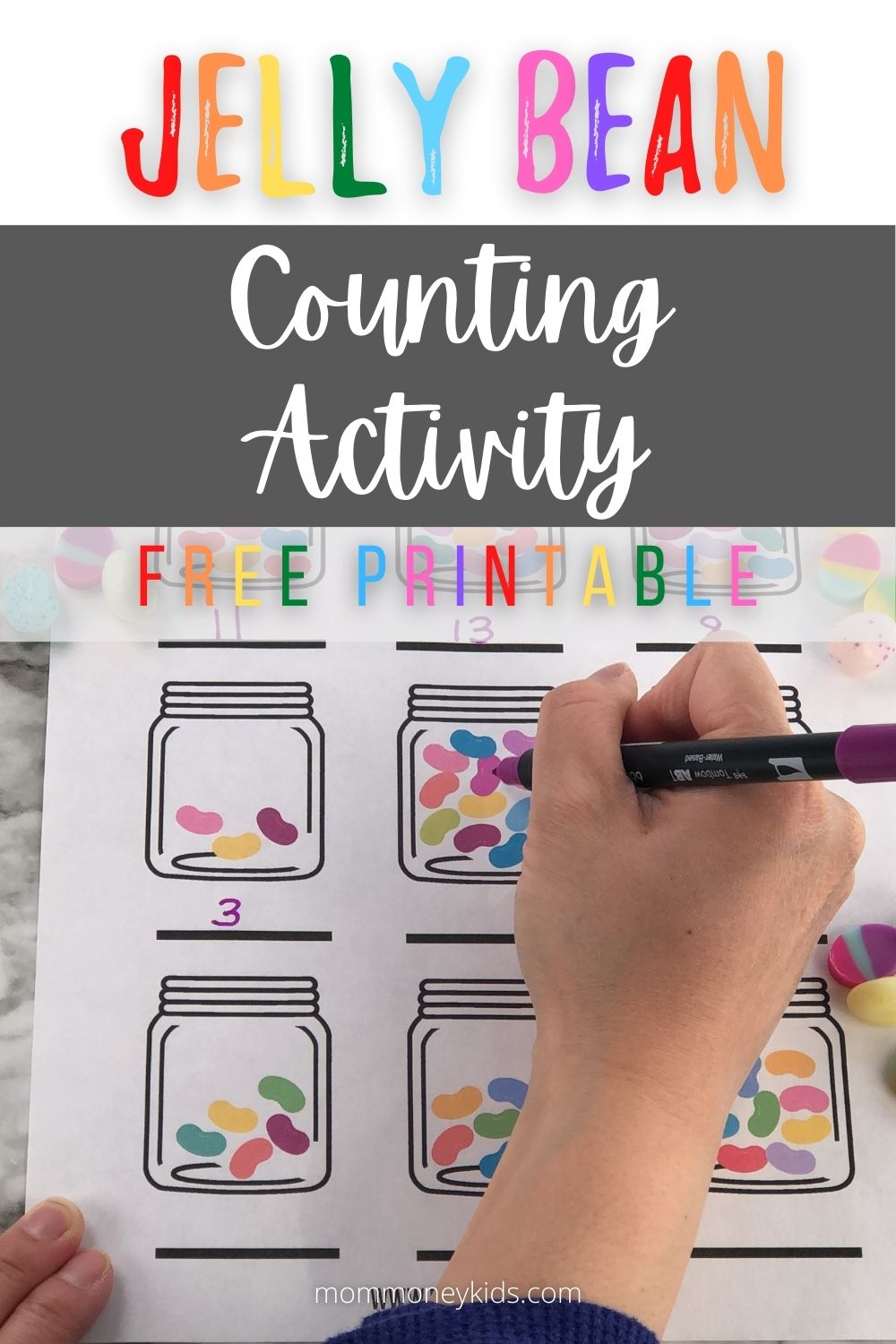 jelly bean counting activity free printable