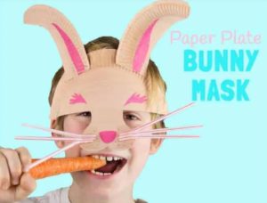 paper plate bunny mask craft activity