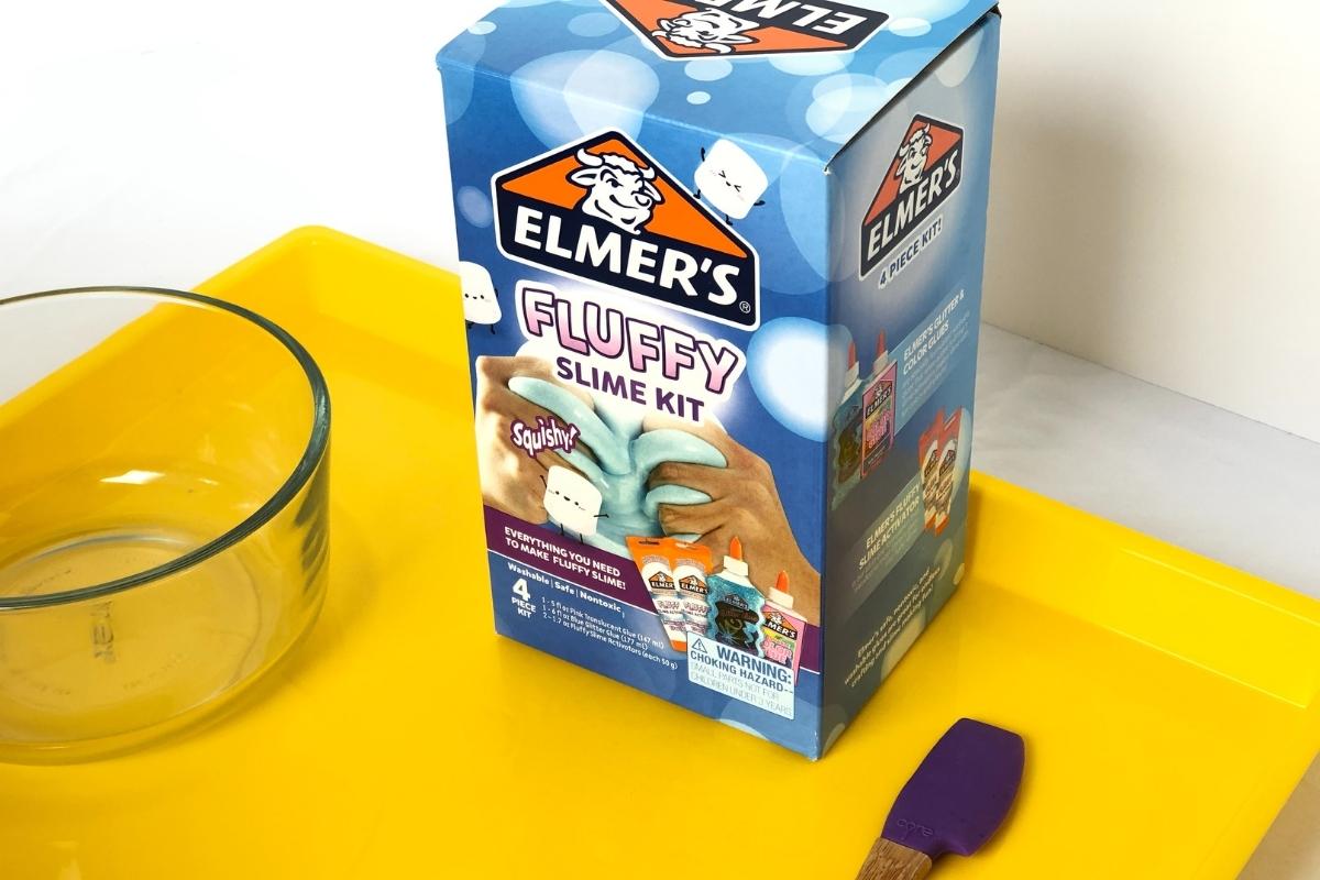 how to make elmers blue glitter fluffy slime kit