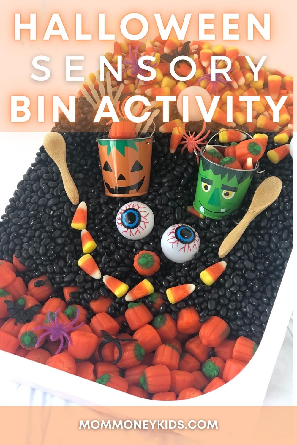 Halloween sensory bin toddler activity