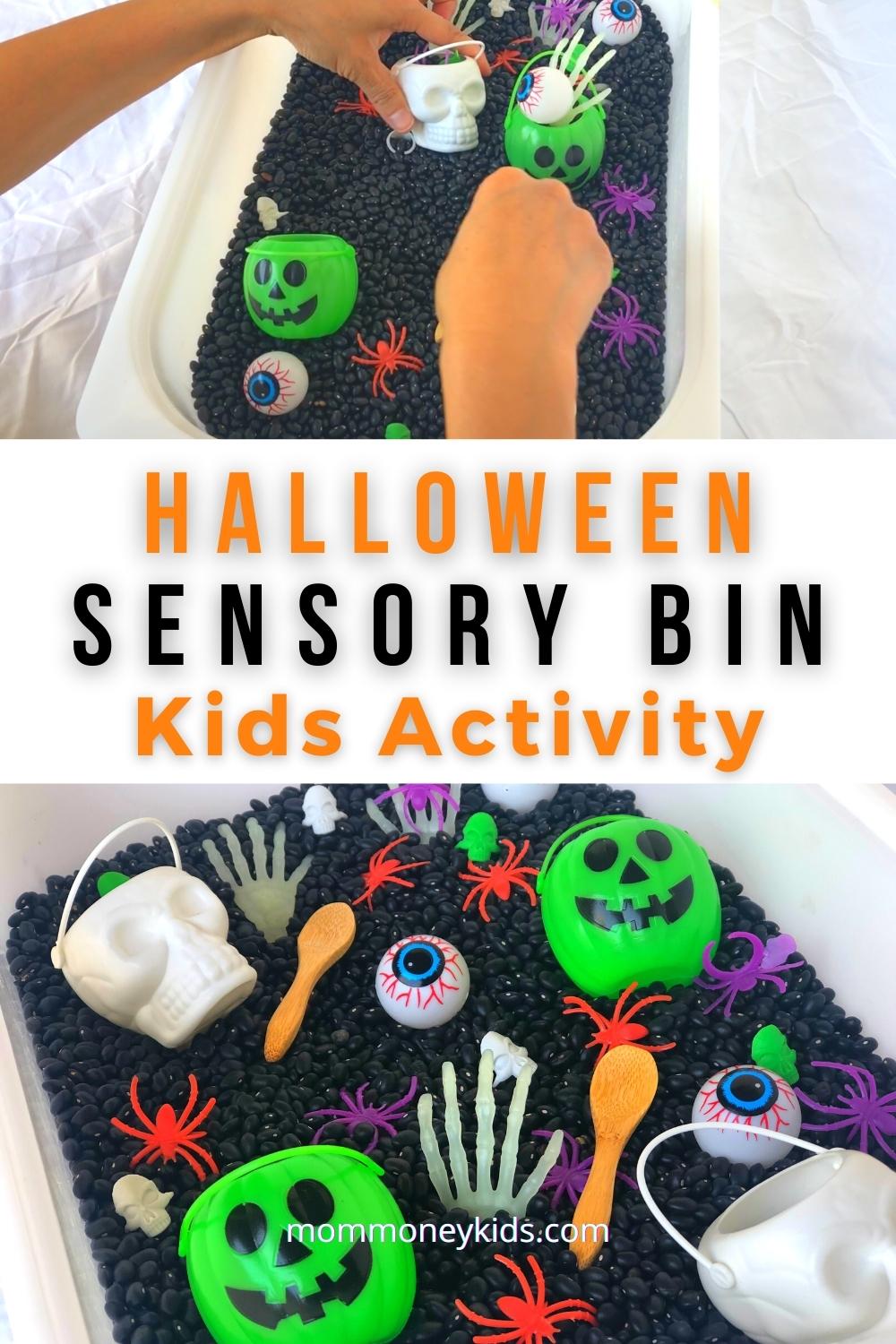 halloween sensory bin kids activity