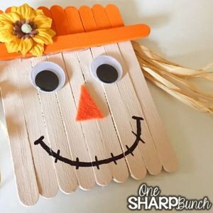 fall popsicle stick scarecrow diy craft project