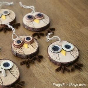 wood slices owl diy adult craft