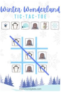 Winter Wonderland tic tac toe free printable game