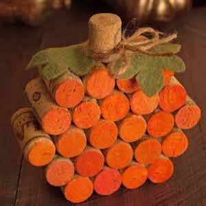 easy diy fall pumpkin wine cork craft