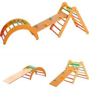 4 in 1 wooden piklar triangle kids play gym indoor gym