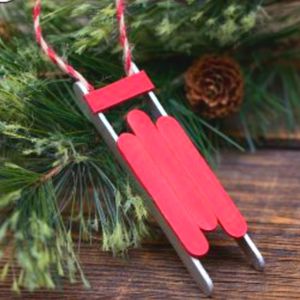 popsicle stick red sled craft
