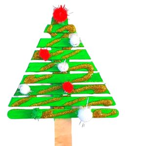 popsicle stick christmas tree craft