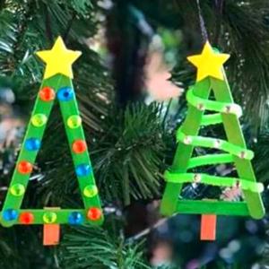 christmas tree popsicle stick green craft