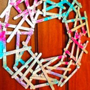 diy popsicle stick wreath craft activity