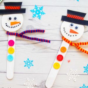 snowman popsicle stick book mark craft activity