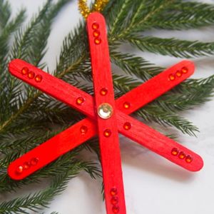 diy snowflake popsicle stick ornament craft