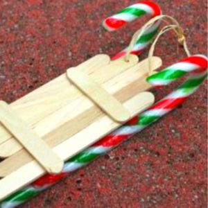 clean wood sled popsicle stick craft ornament