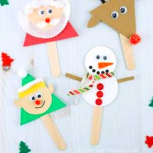 assorted christmas popsicle stick puppets activity