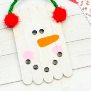 popsicle stick craft snowman activity for kids