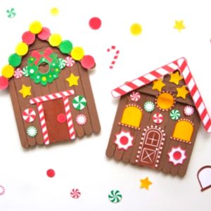 gingerbread house popsicle stick craft design
