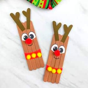 popsicle stick reindeer craft activity