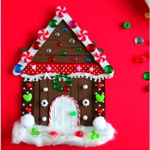Craft Stick Gingerbread House Activity