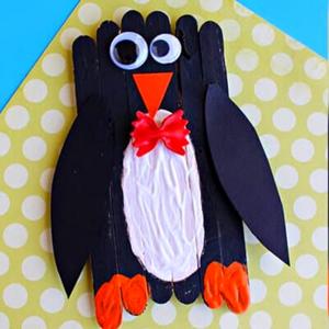popsicle stick bowtie penguin craft activity