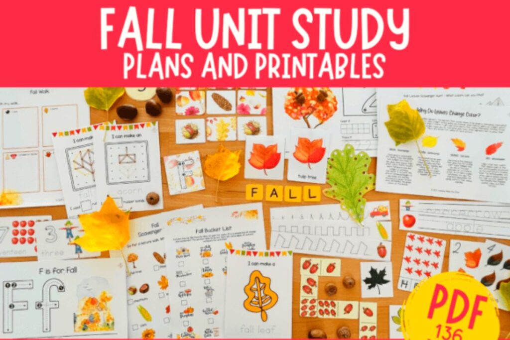 fall unit study plans and printables
