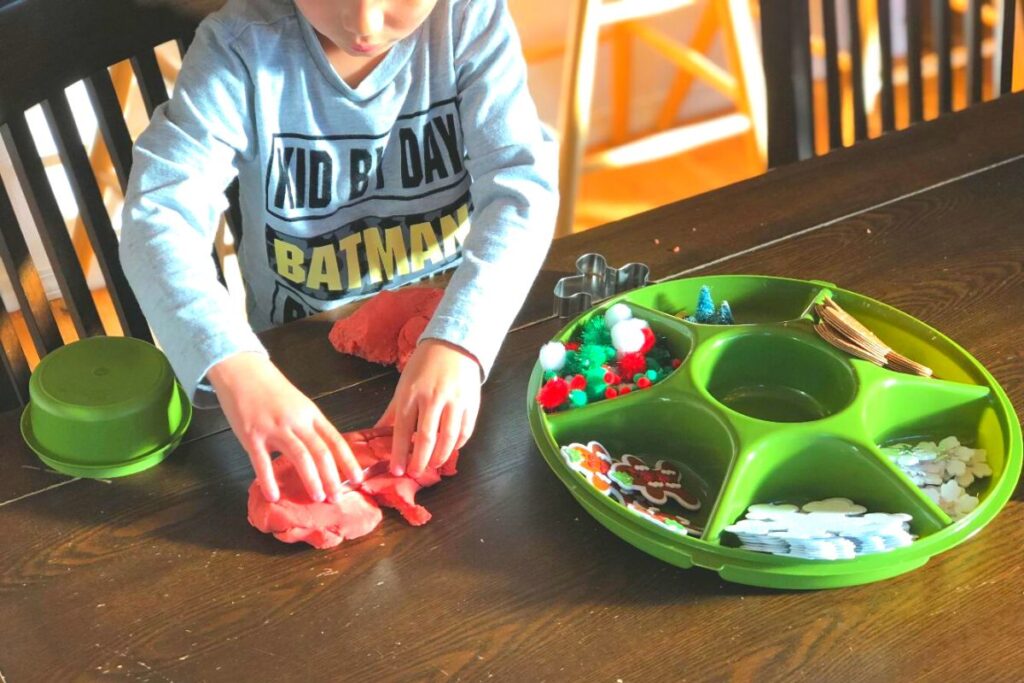 christmas sensory tray bin play activity idea