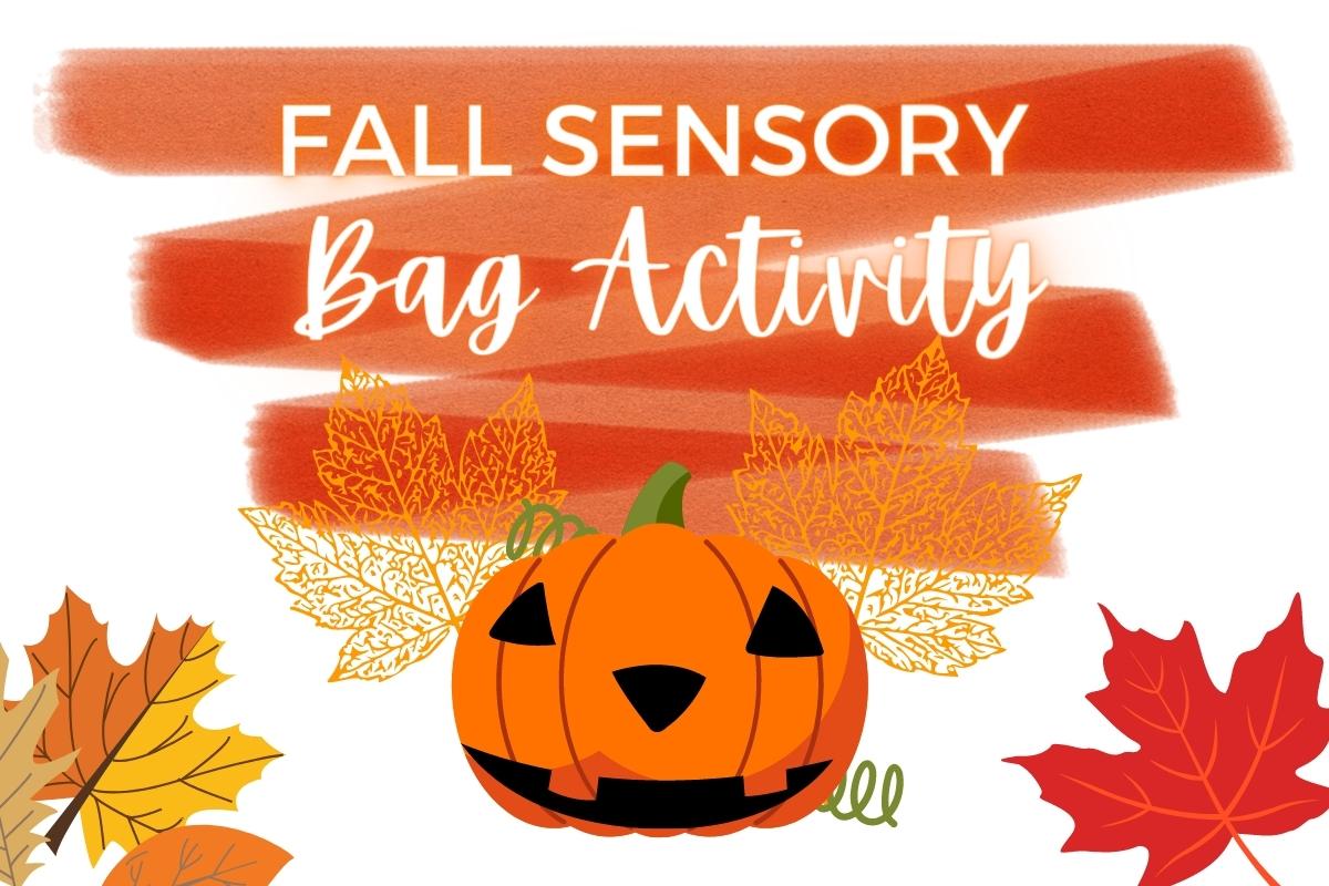 Fall sensory pumpkin leaf play bag activities