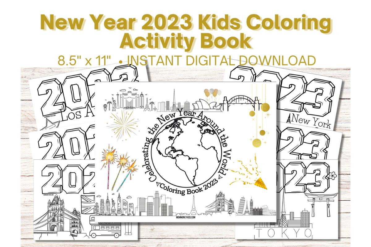 new year printable coloring pages kids activity book