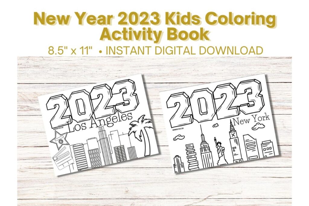 new year printable coloring sheets los angeles and new york