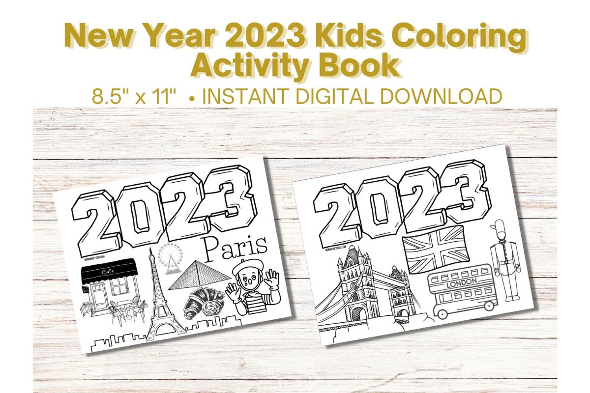 New Year Kids Printable Coloring Sheets Activity Book - Coloring Pages ...