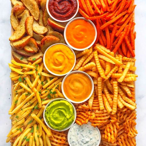 french fries charcuterie board idea